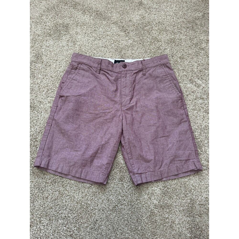 RVCA Shorts Mens Size 29 Red Flat Front Chino Cotton 8 Inch Inseam